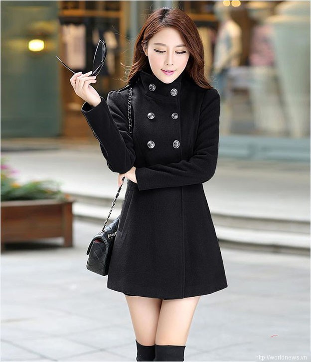 Áo khoác dạ kiểu dáng Hàn Quốc được ưa chuộng nhiều năm 2015